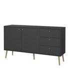 Cumbria Large Sideboard Buffet Unit 2 Doors + 3 Drawers Dark Grey - Price Crash Furniture