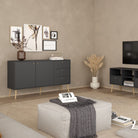 Cumbria Large Sideboard Buffet Unit 2 Doors + 3 Drawers Dark Grey - Price Crash Furniture