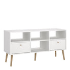 Cumbria TV Cabinet Unit 2 Drawers White - Price Crash Furniture