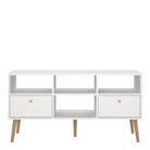 Cumbria TV Cabinet Unit 2 Drawers White - Price Crash Furniture