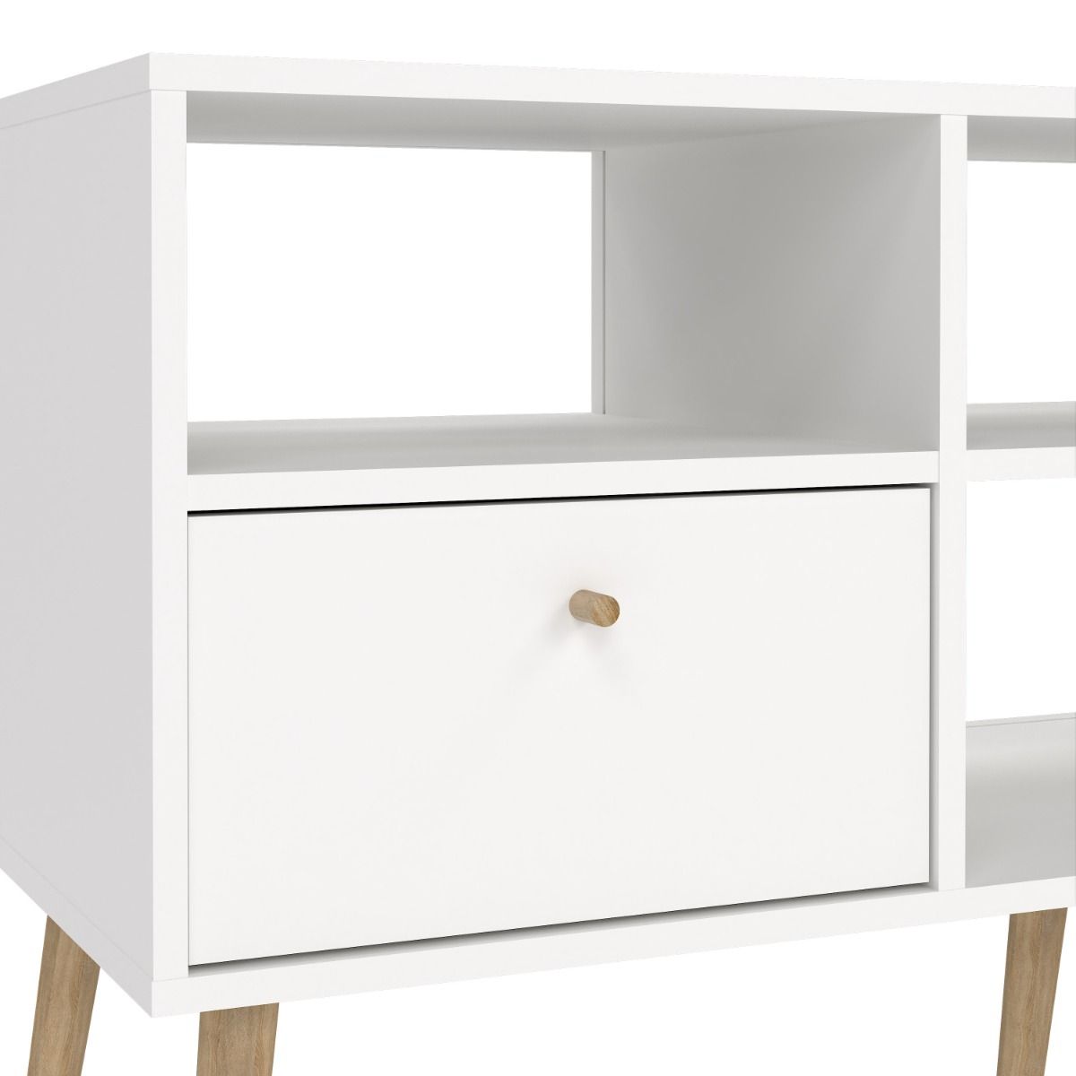 Cumbria TV Cabinet Unit 2 Drawers White - Price Crash Furniture