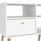 Cumbria TV Cabinet Unit 2 Drawers White - Price Crash Furniture