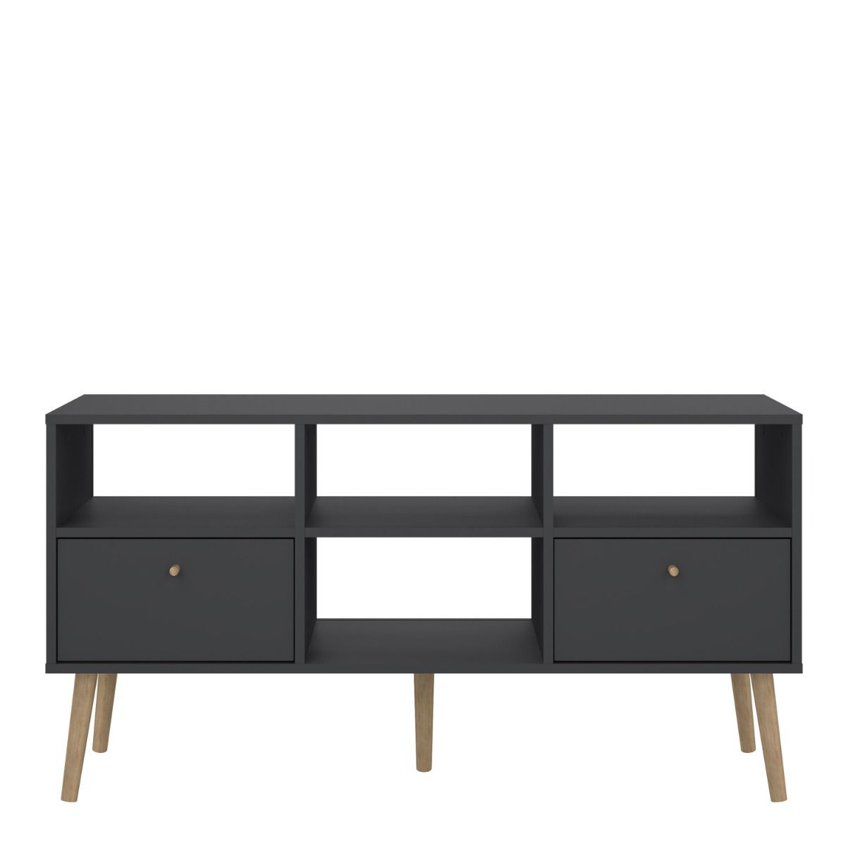 Cumbria TV Stand Unit 2 Drawers Dark Grey up to 42" TVs - Price Crash Furniture