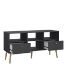 Cumbria TV Stand Unit 2 Drawers Dark Grey up to 42" TVs - Price Crash Furniture