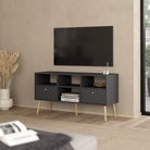 Cumbria TV Stand Unit 2 Drawers Dark Grey up to 42" TVs - Price Crash Furniture