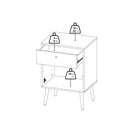 Cumbria Nightstand 1 Door + 1 Drawer White - Price Crash Furniture