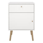 Cumbria Nightstand 1 Door + 1 Drawer White - Price Crash Furniture