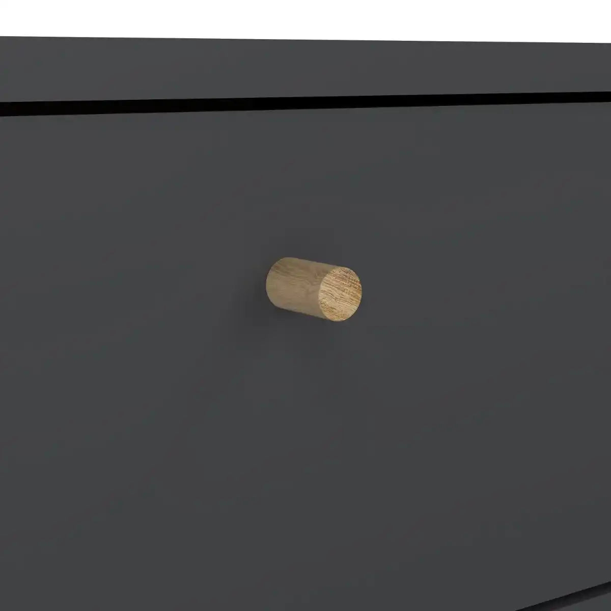 Cumbria Bedside Table Cabinet 1 Door + 1 Drawer Dark Grey - Price Crash Furniture