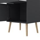 Cumbria Bedside Table Cabinet 1 Door + 1 Drawer Dark Grey - Price Crash Furniture