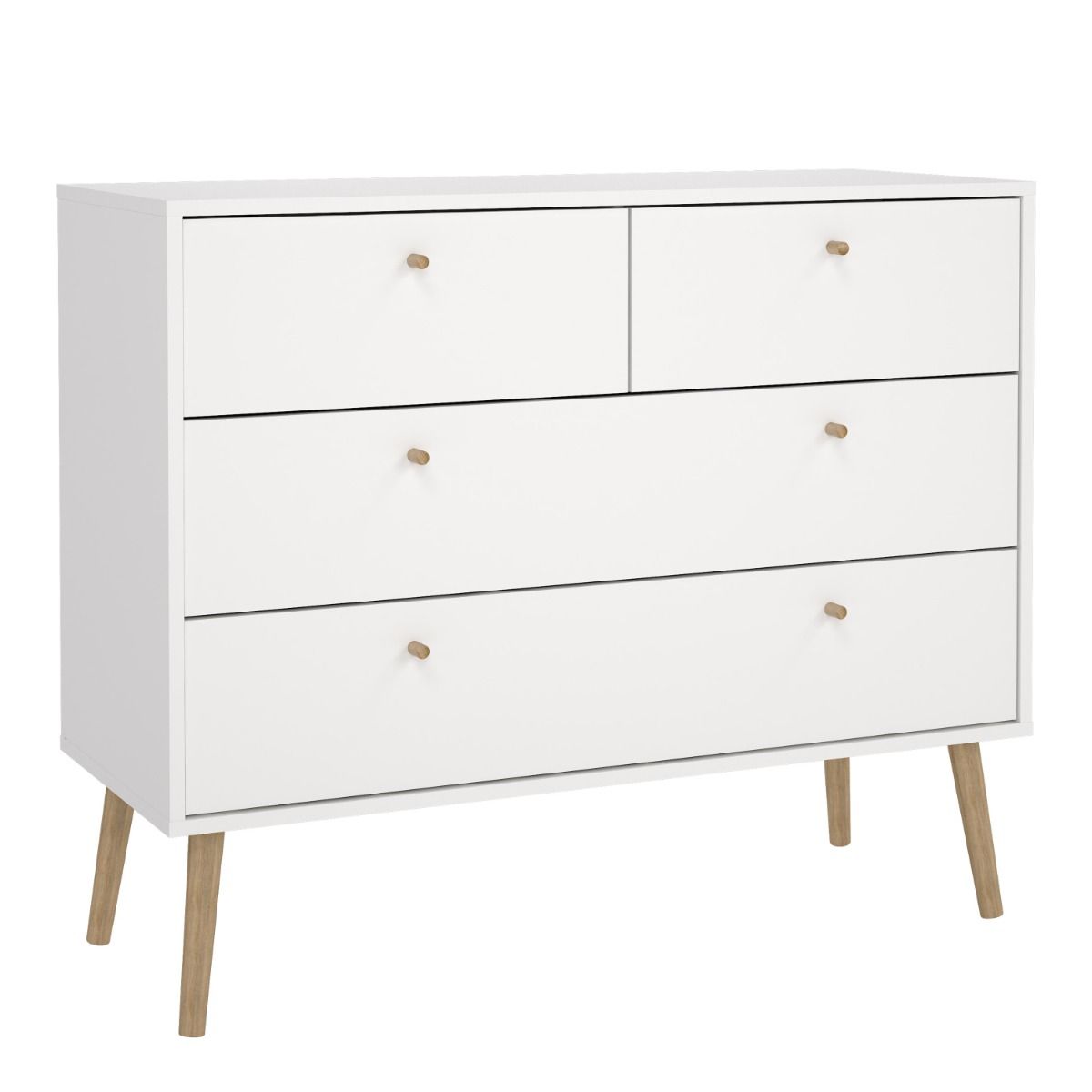 Cumbria  2+2 4 Drawer Chest Drawers in White - Price Crash Furniture