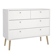 Cumbria 2+2 4 Drawer Chest Drawers in White - Price Crash Furniture