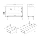 Cumbria  2+2 4 Drawer Chest Drawers in White - Price Crash Furniture