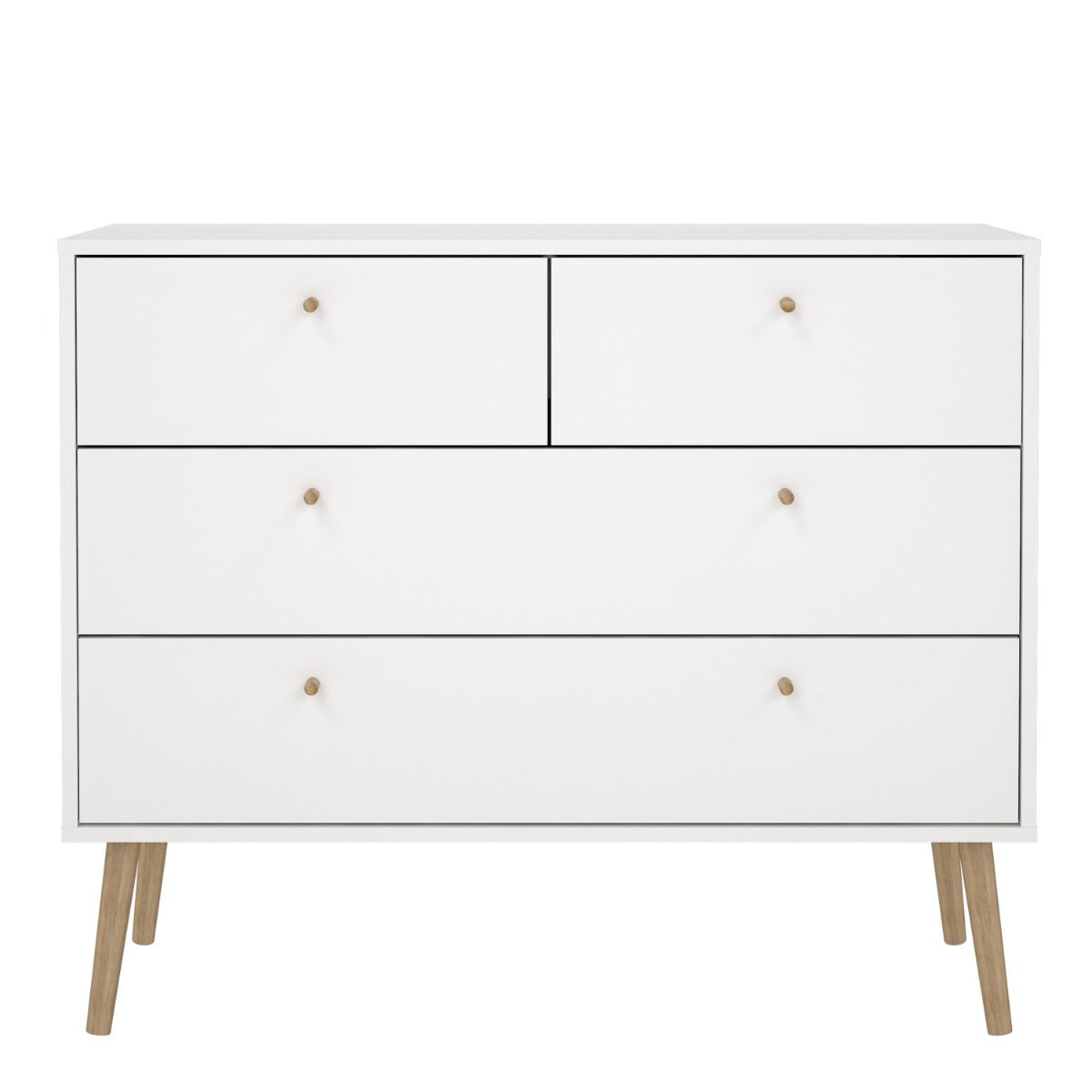 Cumbria  2+2 4 Drawer Chest Drawers in White - Price Crash Furniture