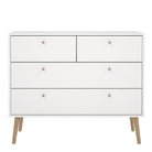 Cumbria  2+2 4 Drawer Chest Drawers in White - Price Crash Furniture