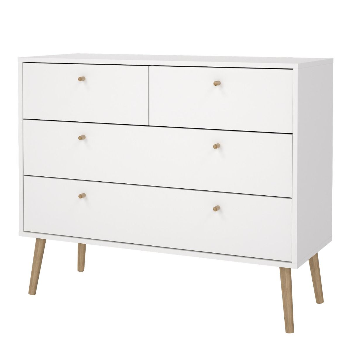 Cumbria  2+2 4 Drawer Chest Drawers in White - Price Crash Furniture