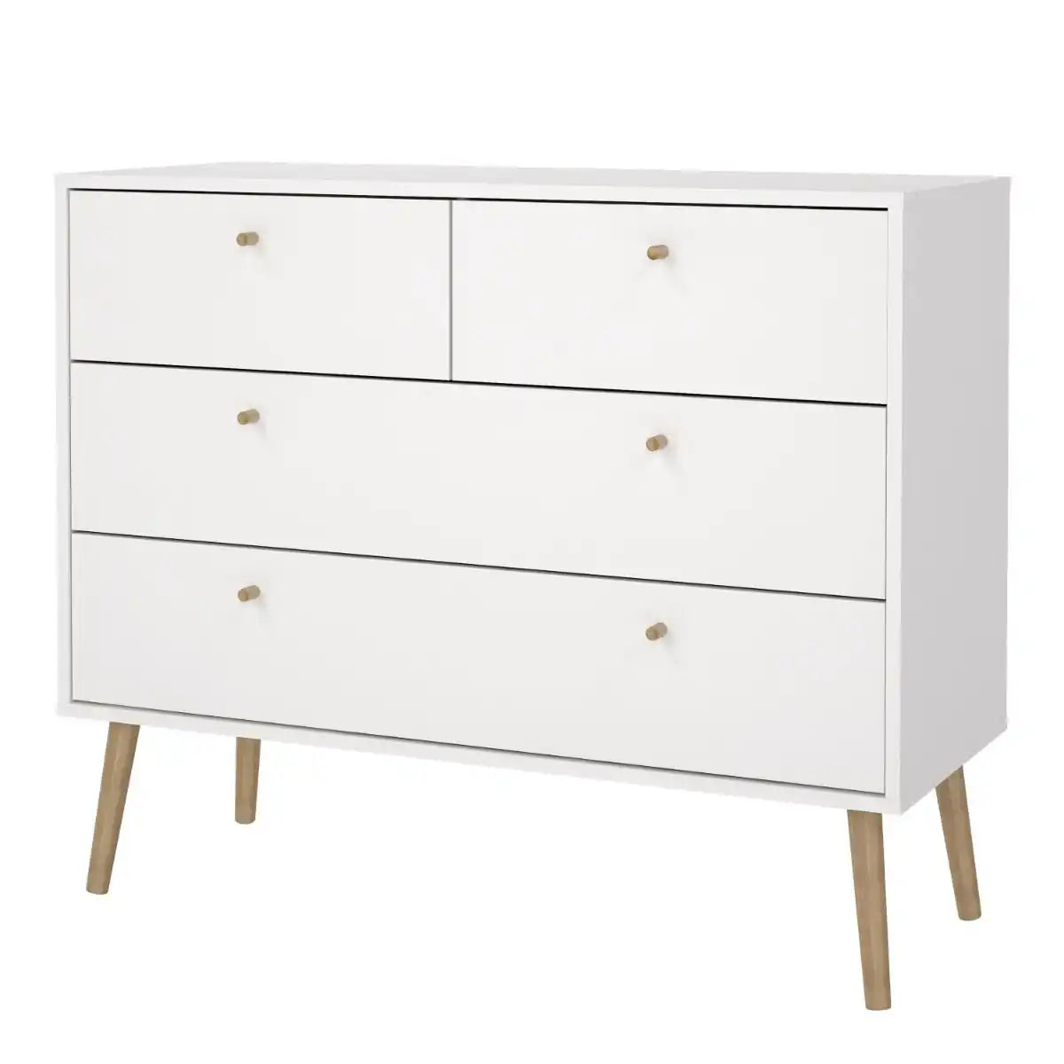 Cumbria 2+2 4 Drawer Chest Drawers in White - Price Crash Furniture