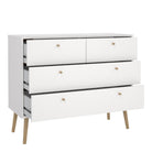 Cumbria  2+2 4 Drawer Chest Drawers in White - Price Crash Furniture