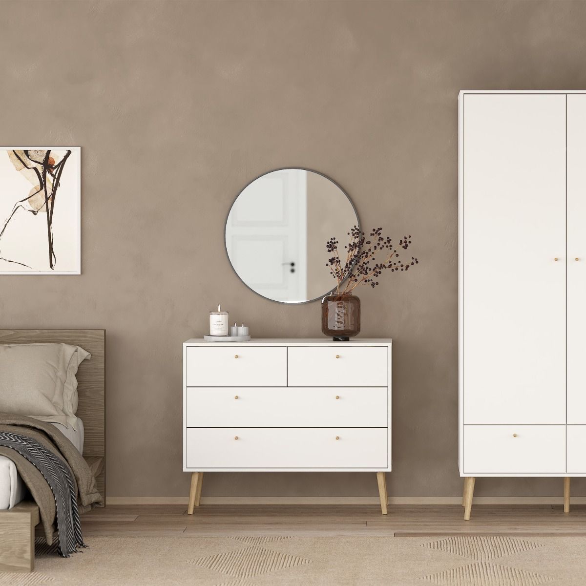 Cumbria  2+2 4 Drawer Chest Drawers in White - Price Crash Furniture