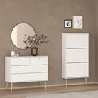 Cumbria  2+2 4 Drawer Chest Drawers in White - Price Crash Furniture