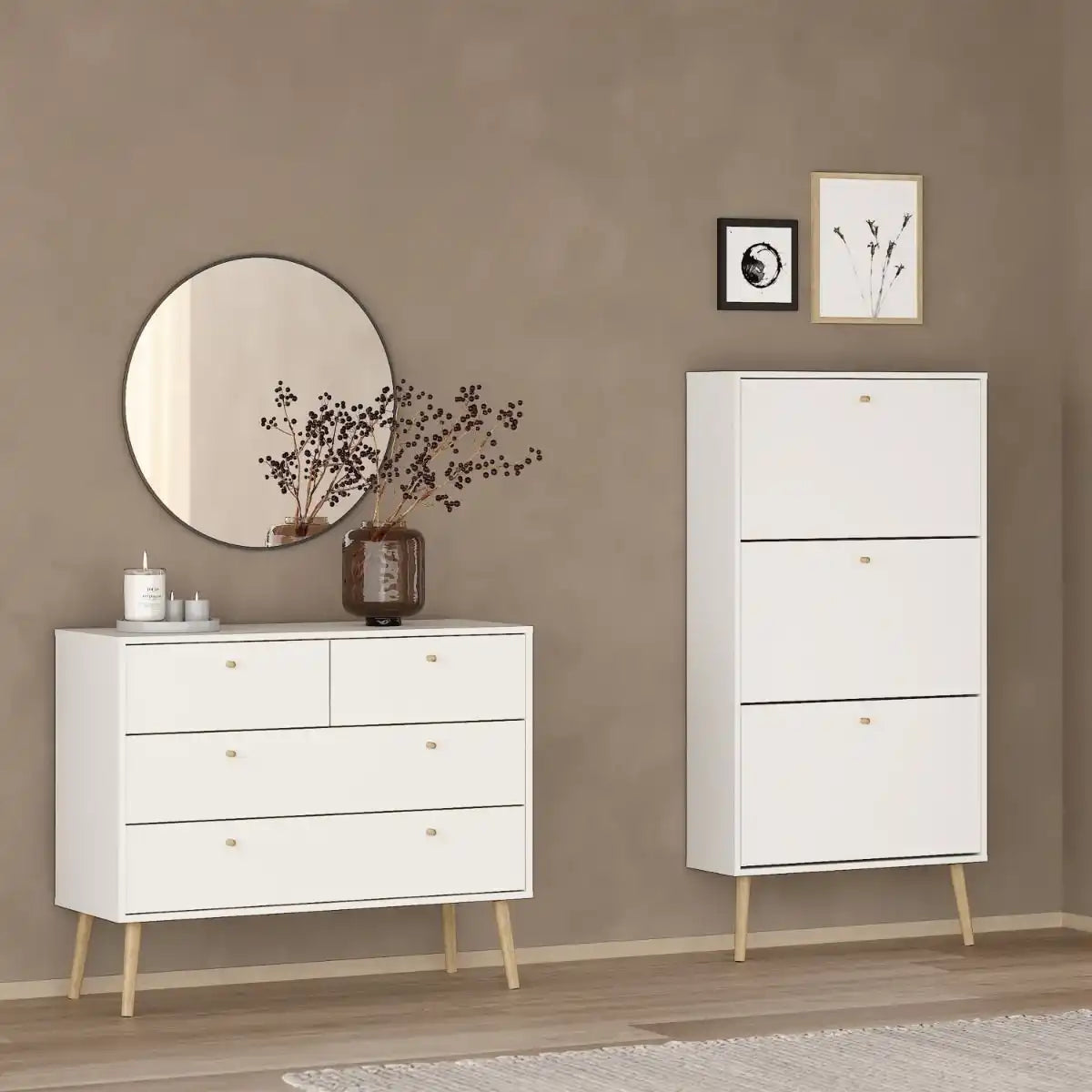 Cumbria 2+2 4 Drawer Chest Drawers in White - Price Crash Furniture