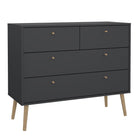 Cumbria 4 Drawer Chest of Drawers Unit in Dark Grey - Price Crash Furniture