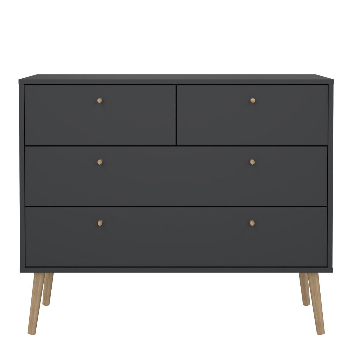 Cumbria 4 Drawer Chest of Drawers Unit in Dark Grey - Price Crash Furniture