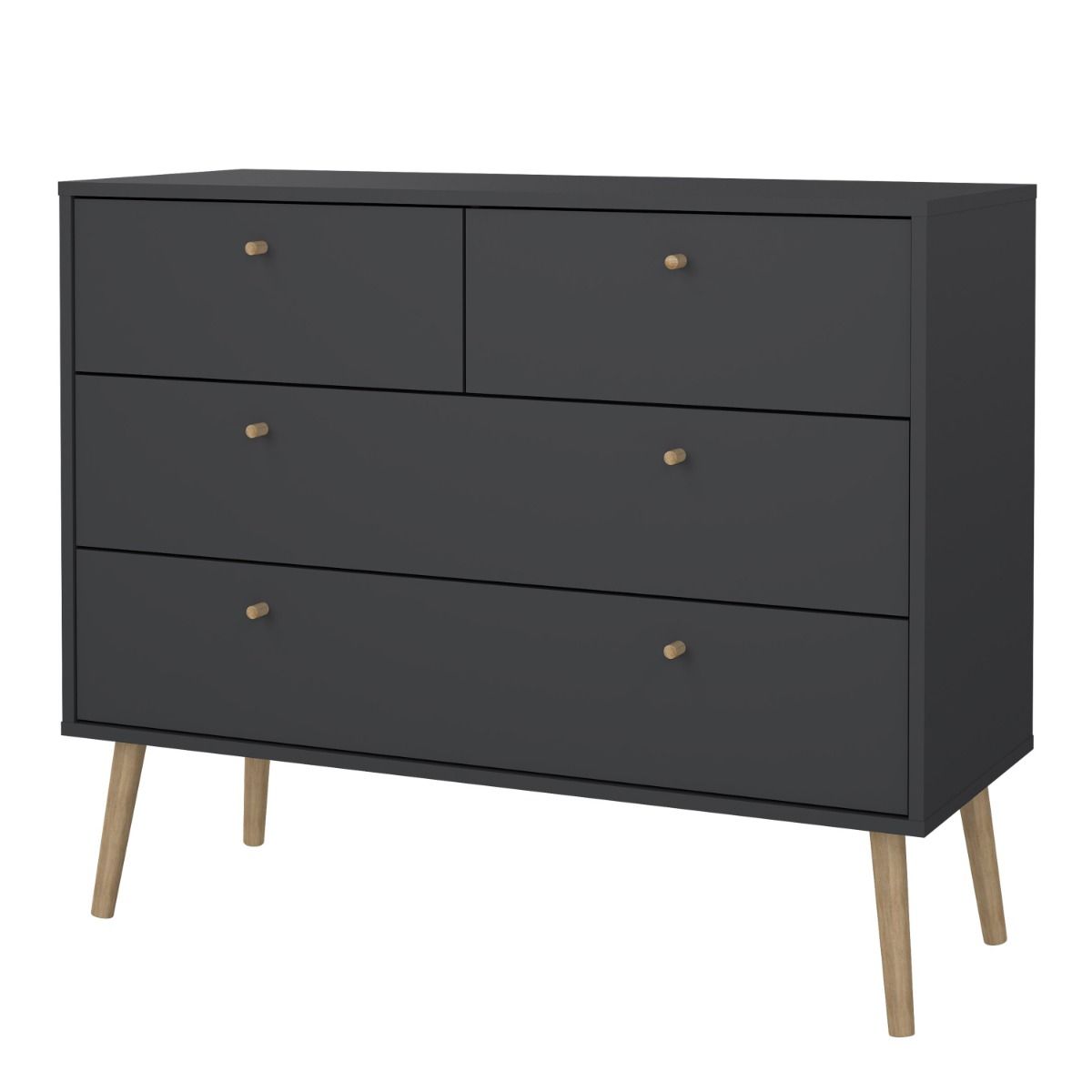 Cumbria 4 Drawer Chest of Drawers Unit in Dark Grey - Price Crash Furniture