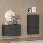 Cumbria 4 Drawer Chest of Drawers Unit in Dark Grey - Price Crash Furniture