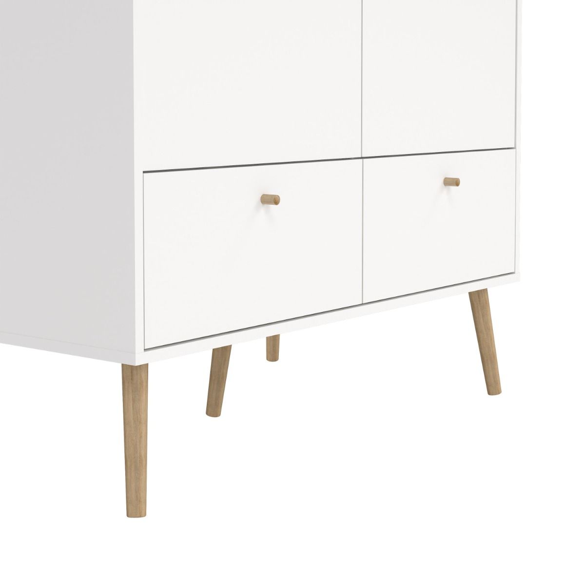 Cumbria Wardrobe With 2 Doors + 2 Drawers White - Price Crash Furniture