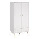 Cumbria Wardrobe With 2 Doors + 2 Drawers White - Price Crash Furniture