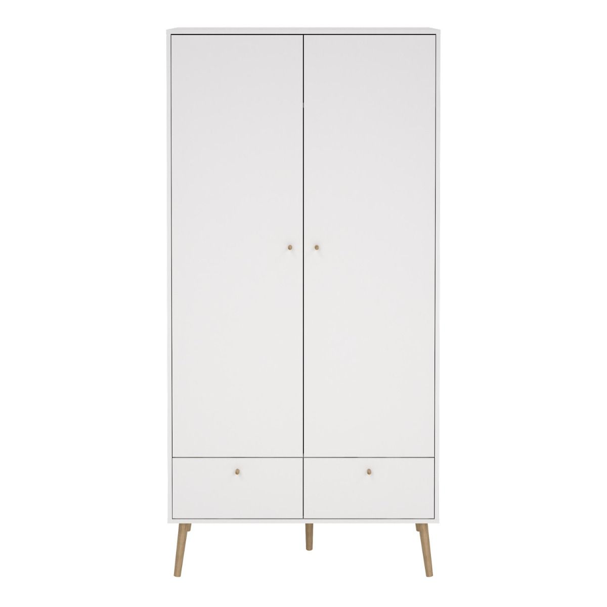 Cumbria Wardrobe With 2 Doors + 2 Drawers White - Price Crash Furniture