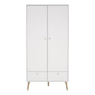 Cumbria Wardrobe With 2 Doors + 2 Drawers White - Price Crash Furniture