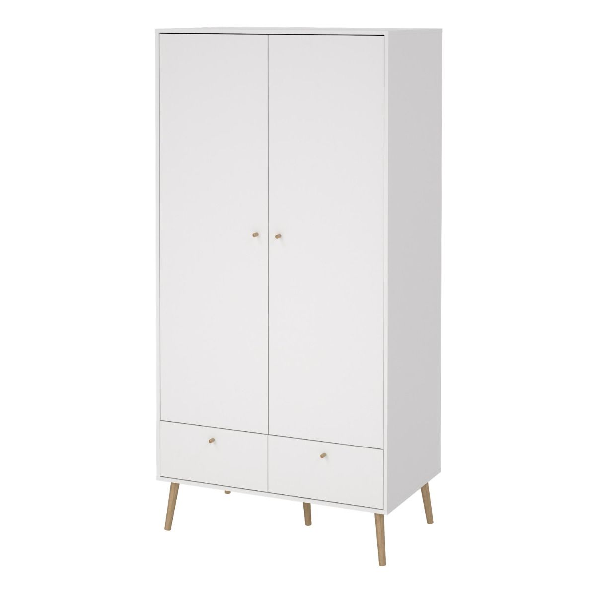 Cumbria Wardrobe With 2 Doors + 2 Drawers White - Price Crash Furniture