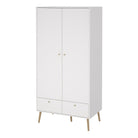 Cumbria Wardrobe With 2 Doors + 2 Drawers White - Price Crash Furniture