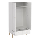 Cumbria Wardrobe With 2 Doors + 2 Drawers White - Price Crash Furniture