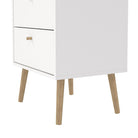 Cumbria Tall Narrow Tallboy 5 Drawer White Chest of Drawers - Price Crash Furniture