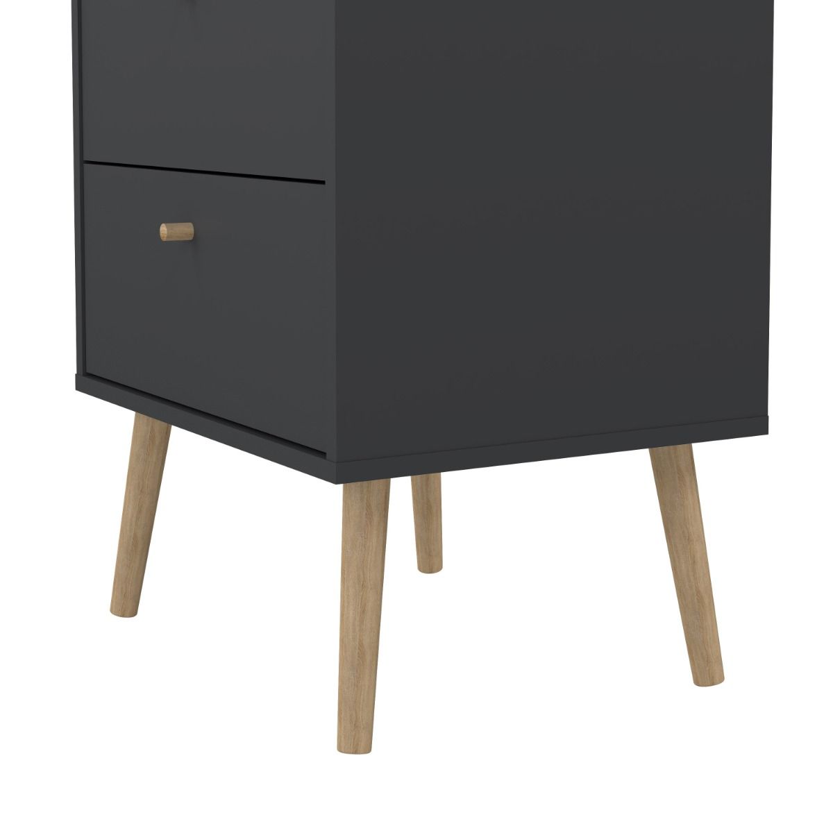 Cumbria Tall Narrow 5 Drawer Chest of Drawers Tallboy in Dark Grey - Price Crash Furniture