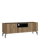 Kendall TV Cabinet With 2 Doors + 1 Drawer in Oak And Black - Price Crash Furniture