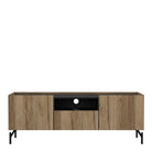 Kendall TV Cabinet With 2 Doors + 1 Drawer in Oak And Black - Price Crash Furniture