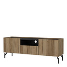 Kendall TV Cabinet With 2 Doors + 1 Drawer in Oak And Black - Price Crash Furniture