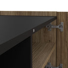 Kendall TV Cabinet With 2 Doors + 1 Drawer in Oak And Black - Price Crash Furniture