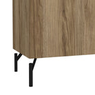 Kendall TV Cabinet With 2 Doors + 1 Drawer in Oak And Black - Price Crash Furniture