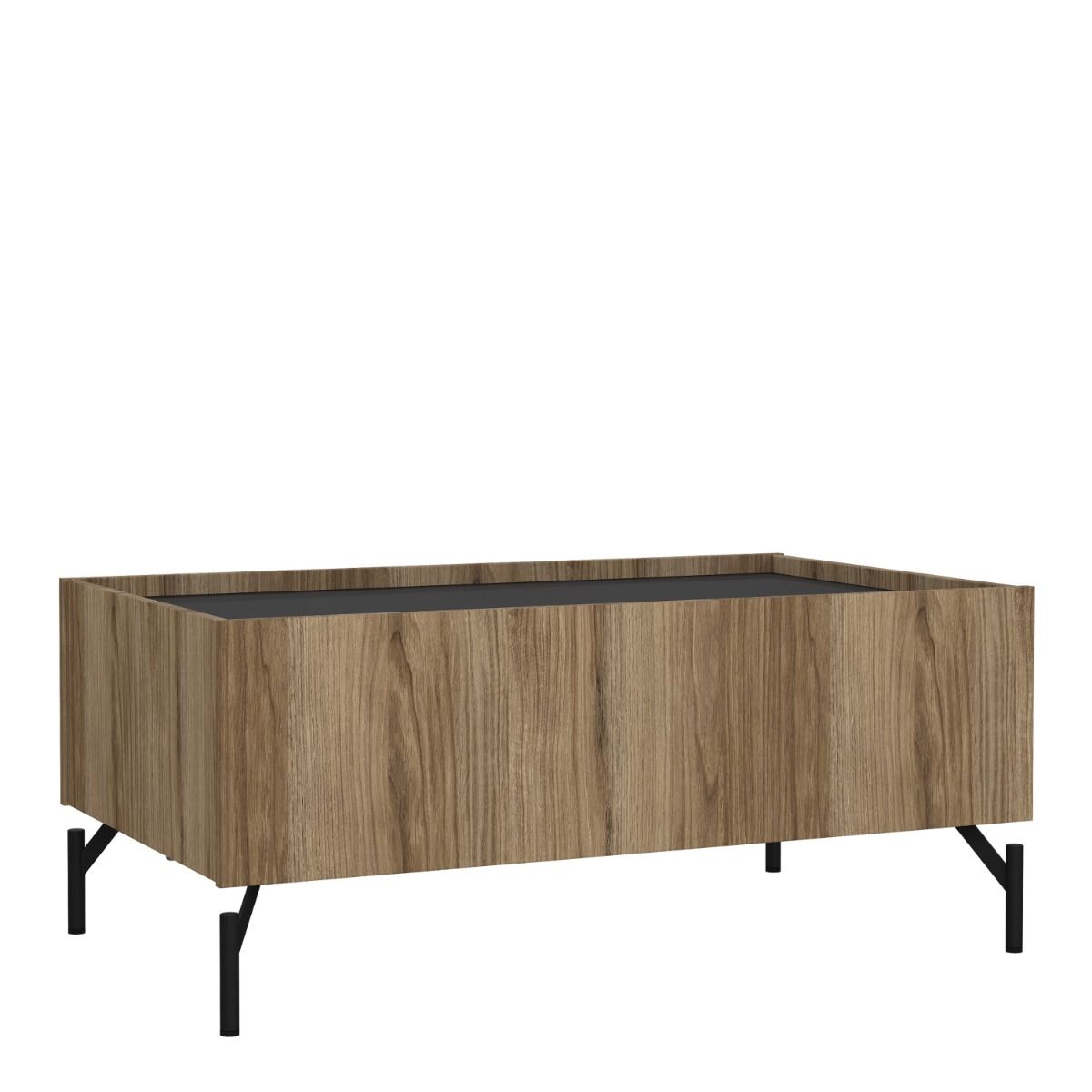 Kendall Storage Coffee Table With 2 Drawers Oak And Black - Price Crash Furniture