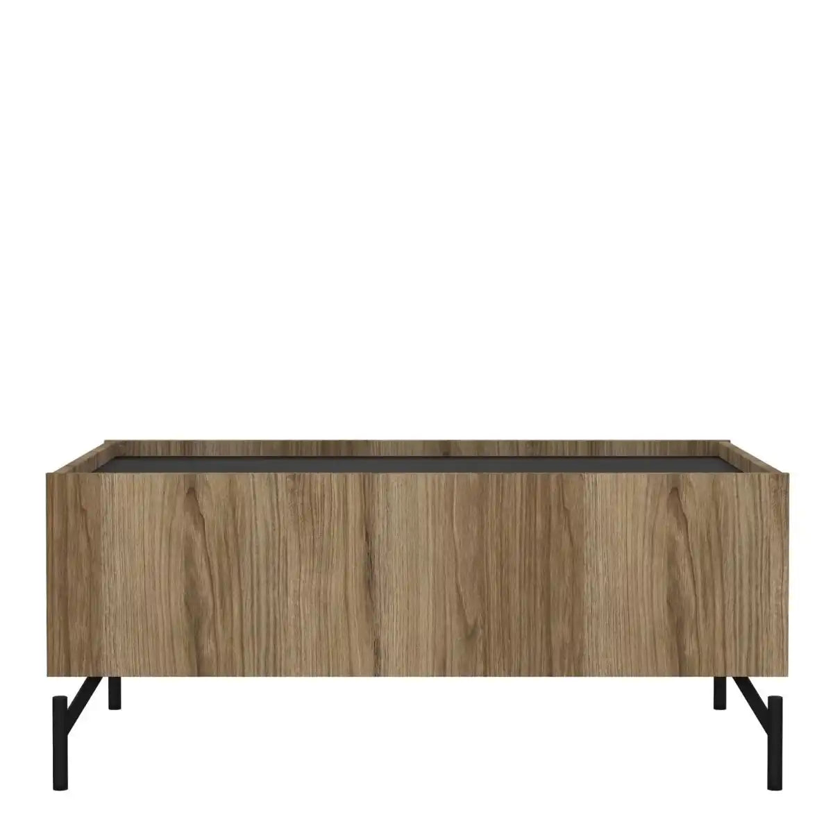 Kendall Storage Coffee Table With 2 Drawers Oak And Black - Price Crash Furniture