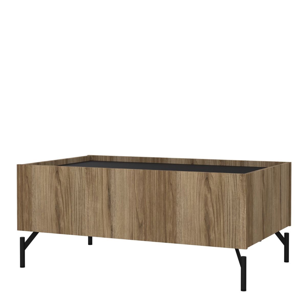 Kendall Storage Coffee Table With 2 Drawers Oak And Black - Price Crash Furniture