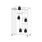 Uppsala Open Mobile Wardrobe White & Beige Textile Curtain - Price Crash Furniture