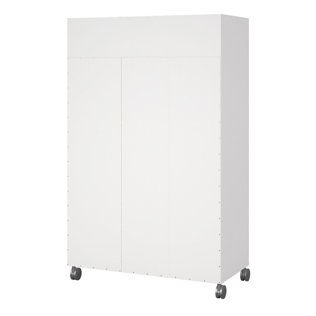 Uppsala Open Mobile Wardrobe White & Beige Textile Curtain - Price Crash Furniture