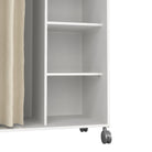 Uppsala Open Mobile Wardrobe White & Beige Textile Curtain - Price Crash Furniture