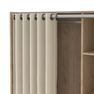 Uppsala Open Mobile Wardrobe Jackson Hickory Oak & Beige Textile Curtain - Price Crash Furniture