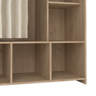 Uppsala Open Mobile Wardrobe Jackson Hickory Oak & Beige Textile Curtain - Price Crash Furniture